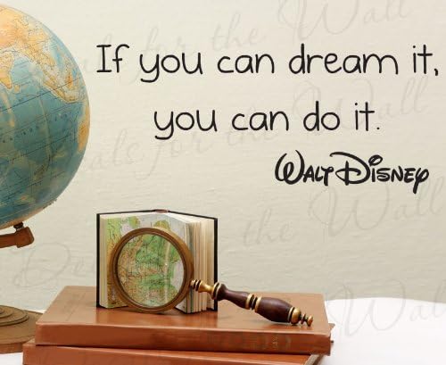 Hayal Edebiliyorsan Yapabilirsin Walt Disney-İlham Verici Motivasyon İlham Verici Çocuklar-Vinil Sticker sanatsal fresk Harfler,