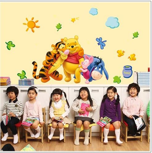 Gadfly-Bal Pot Güneş Winnie The Pooh ve Winnie The Pooh Peel & Sopa Kreş / Bebek Duvar Sticker Çıkartması
