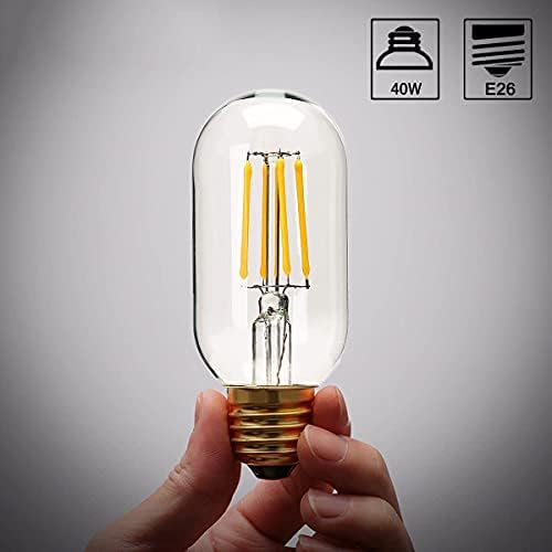 Trustwoods Dim Vintage LED Edison Ampul 60 W Eşdeğer, sıcak Beyaz 2700 K, T45 Antik LED Filament Ampuller, E26 Orta Taban, 6