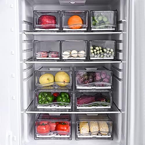 HLONGG Buzdolabı Çekmece Organizatör Geri Çekilebilir Mutfak Buzdolabı Organizatörler Ayarlanabilir Meyve Sebze Raf Tutucu Buzdolabı