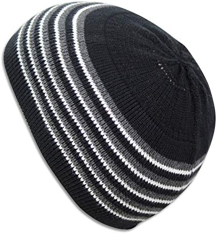 Müslüman yer imi sıkı elastik Beanie Kufi kafatası Cap şapkalar Featuring serin tasarımlar ve çizgili