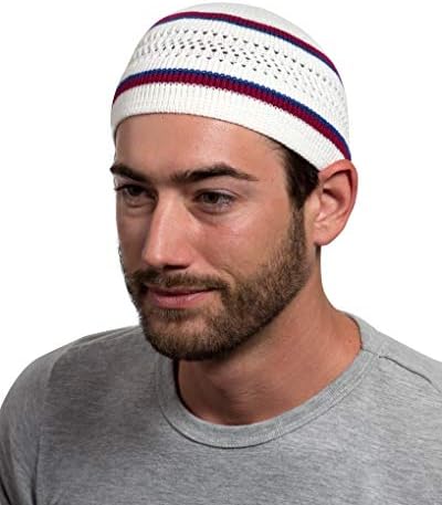 Müslüman yer imi sıkı elastik Beanie Kufi kafatası Cap şapkalar Featuring serin tasarımlar ve çizgili