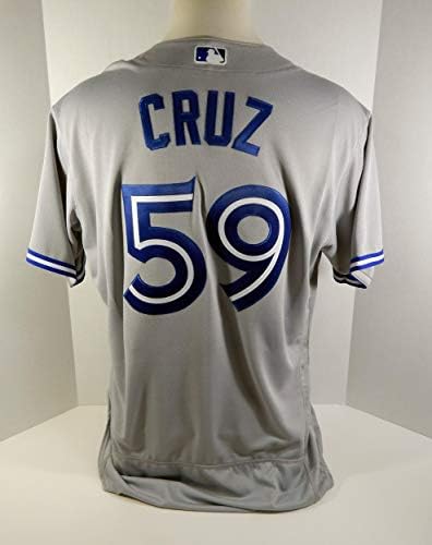 2018 Toronto Mavi Jays Rhiner Cruz 59 Oyun Yayınlanan Gri Jersey 32 Yama - Oyun Kullanılan MLB Formalar