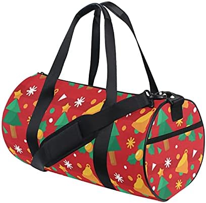 Spor çantası spor spor çantası Haftasonu Çanta Tote Çiçek Çiçekler Ağacı Noel Kış Yeni Yıl Kırmızı Yeşil Seyahat egzersiz Çantası