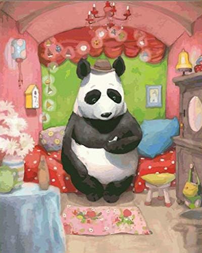 El Boyalı Tasarım İğne Tuval Muhteşem Odası Sevimli Panda B0058 (18CT Mono Deluxe, 12 X 15)