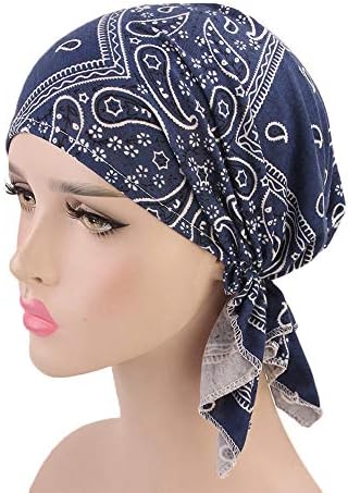 Bohemian başörtüsü kapaklar kadın Müslüman Türban kapaklar ön kravat elastik Headwraps yaz seyahat kapaklar