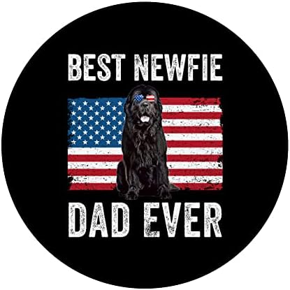 Newfie Baba Amerikan Bayrağı Newfoundland Köpek Sevgilisi Sahibi Komik PopSockets Değiştirilebilir PopGrip