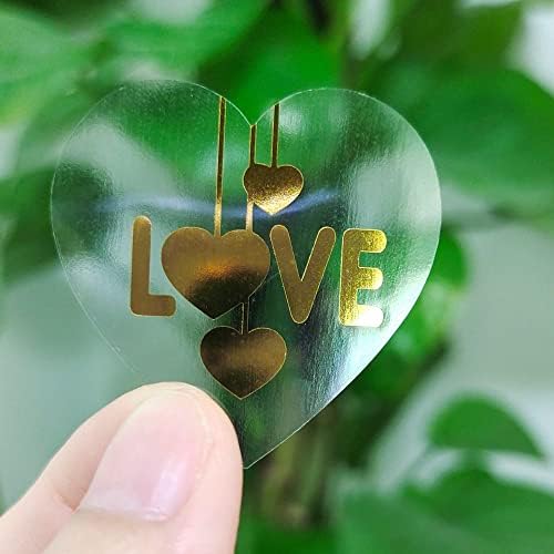 Mutlu Sevgililer günü kalp şeffaf etiketler çıkartmaları hediye zanaat kutusu aşk etiket