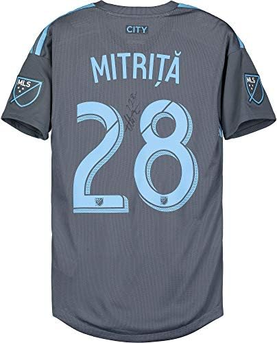 Alexandru Mitrita New York City FC İmzalı Maç - 2019 MLS Sezonundan 28 numaralı Gri Formayı Kullandı - İmzalı Futbol Formaları
