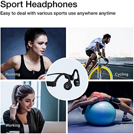 Kemik İletimli Kulaklıklar, Açık Kulaklı Bluetooth Spor Kulaklık, Kablosuz Kulaklık/Kulaklık Egzersiz, Koşu, Yürüyüş, Bisiklet,