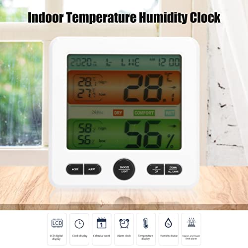 Dijital Higrometre Kapalı Termometre Odası Masaüstü Termometre Nem Ölçer Sıcaklık ve nem monitörü ile Ev Garaj Sera için Şarap