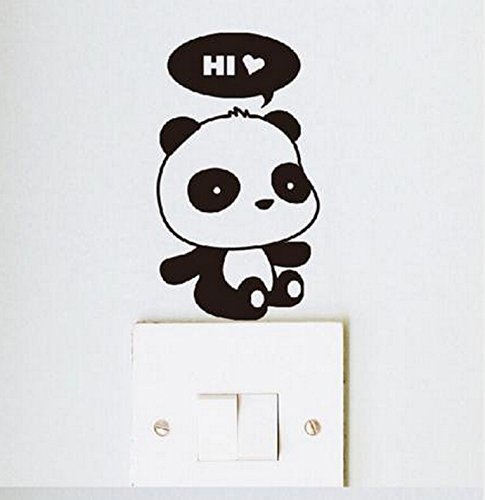 Crqes 1 Adet Hİ Panda DIY Anahtarı Sticker Duvar Alıntı duvar Çıkartmaları Vinil Duvar Dekor Çıkartmaları