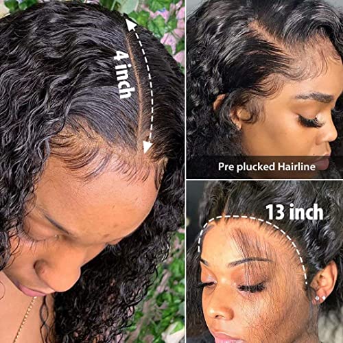 Arkaiesha 13x4 Su Dalga dantel ön peruk insan saçı Ön Koparıp Siyah Kadınlar ıçin 14 Inç Kıvırcık Brezilyalı insan saçı postiş