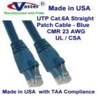 ABD'de üretilmiştir-24 Ft Cat6A 10G Yüksek Performanslı Snagless UTP Ethernet Yama Kablosu (Mavi) - UL CSA CMR ve %100 Bakır.