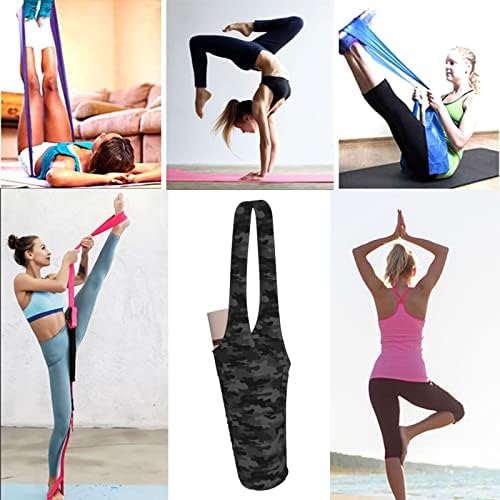 Yoga Mat Çantası, Cepli Yoga Çantası Çoğu Beden Yoga Matına Uyar, Kadınlar için Yoga Mat Tote Sling Taşıyıcı (Siyah Paisley)
