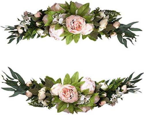 zgs78hh Yapay Gül Çiçek Swag, Sahte Güller ile 24 İnç Dekoratif Swag, Ev Düğün Kemer Ön Kapı için yeşil Yapraklar