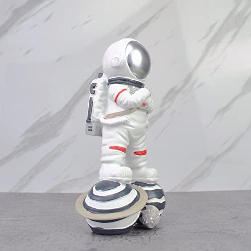 Astronotlar Heykeli Spaceman Ev Dekor Heykel Outter Uzay Tema Dekorasyon (Ayakta Mavi)