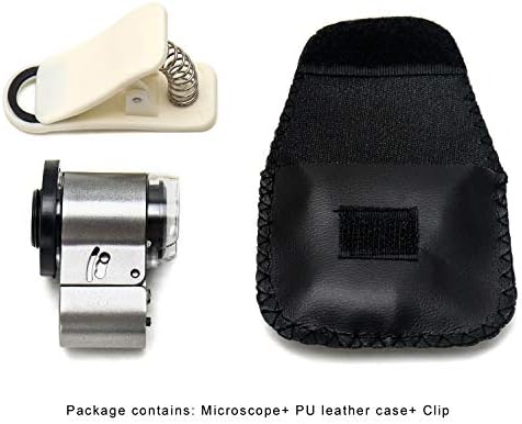 QWORK Mini Mikroskop, HD 10x-65x Mikroskoplar, 1 Ultraviyole Para Dedektörü lamba ve 2 Beyaz LED Lambalar