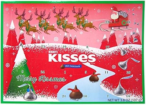 Hershey Sütlü Çikolata Öpücükler Şeker Dolu 2021 Noel Advent Takvimi