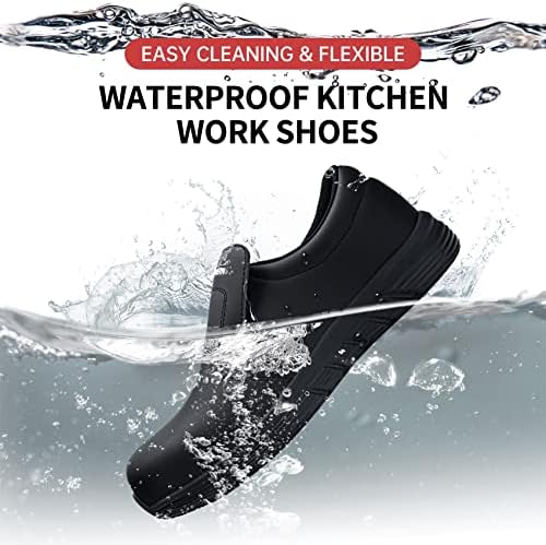 LARN EMNİYET Su Geçirmez Şef Ayakkabı Erkekler Kayma Yağ Su Dayanıklı Takunya Mutfak Ayakkabı Gıda Hizmet Hemşire Terlik Iş Ayakkabısı