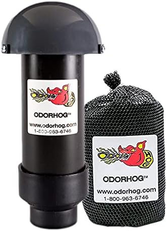 OdorHog Havalandırma Yığını Boru Filtresi 2 Mantar Kapağı ve Aktif Karbon Örgü Yedek Filtre Torbası 3 İnç Paket, Dış Mekan Septik