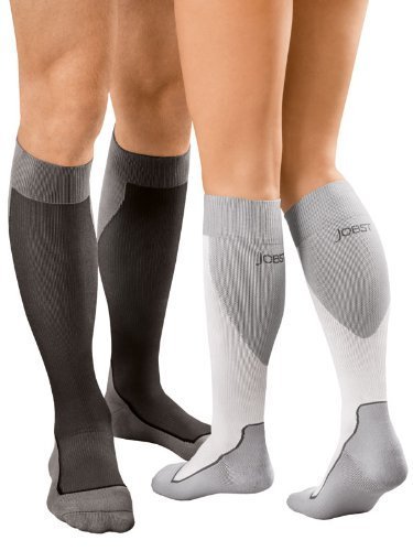 JOBST 7528913 Spor Sıkıştırma Çorapları, 15-20 mmHg, Diz Boyu, X-Large, Siyah / Gri Mavi / Gri