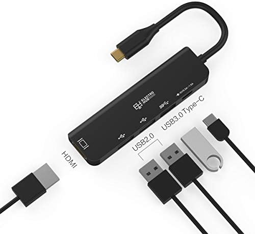 USB C Hub - 5 in 1 Taşınabilir Thunderbolt Powered Adaptörü için MacBook Pro / Hava ve Diğer Tip C Cihazlar / dizüstü bilgisayarlar,