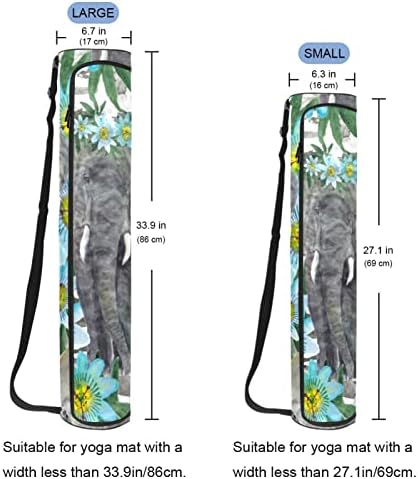 Fil Ve Tutku Çiçekler Çizgili Yoga Mat Çanta Tam Zip Yoga Taşıma Çantası için Kadın Erkek, egzersiz Yoga Mat Taşıyıcı ile Ayarlanabilir
