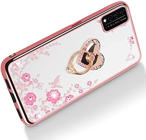 t-Mobile için REVVL V Artı 5G Kılıf Kadınlar için, Glitter Kristal Kelebek Kalp Çiçek İnce TPU Lüks Bling Sevimli Kız Koruyucu