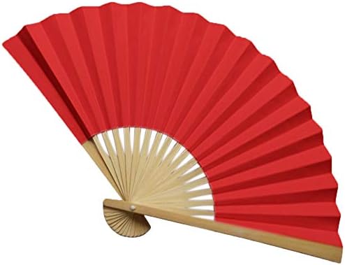 Togethor Çin Tarzı El Fan Bambu Kağıt Katlama Parti Düğün Dekor ile bir Kumaş Kol Hediyeler için-Vintage