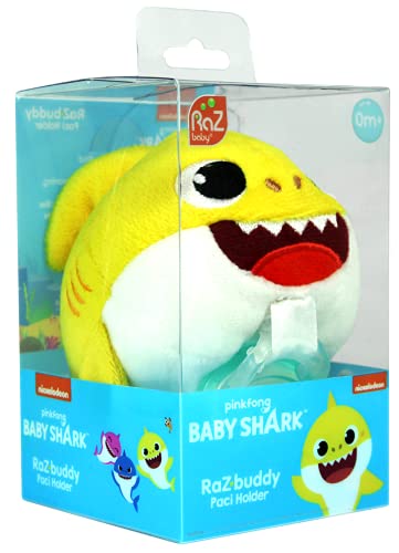 Bebek Köpekbalığı RaZbuddy JollyPop Emzik Tutucu w / Çıkarılabilir Bebek Emziği-0m + - BPA İçermez - RaZbaby