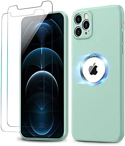 Manyetik Kılıf iPhone 12 Pro Max ile Uyumlu Dahili Mıknatıslı Sıvı Silikon Kılıf Mag-Güvenli Şarj, Cilt Dokunma Koruması Darbeye