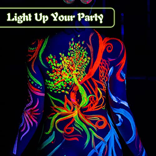 FANICEA 6 renkler UV Glow Neon vücut boya seti siyah ışık profesyonel floresan toksik olmayan suda çözünür Cadılar bayramı sanat