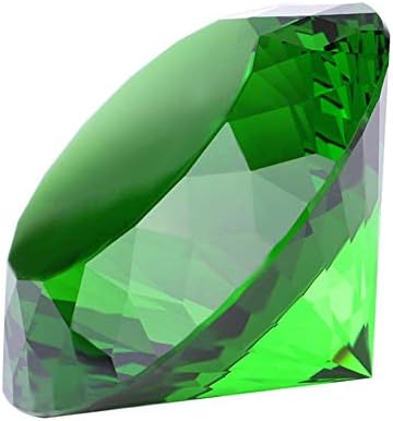 Kristal Cam Elmas Şekilli Dekorasyon, Yeşil 60mm Mücevher Kağıt Ağırlığı, Noel için Hediye Dekorasyon Fikri, Şükran Günü (Lütfen