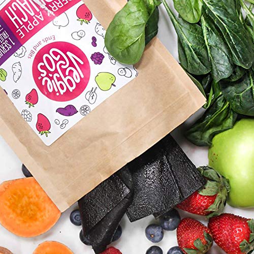 Wildmade Veggie Go'nun Uçları ve Bitleri (Berry, Elma + Ispanak) Çocuklar ve Yetişkinler için Şekersiz Organik Meyve Atıştırmalıkları-Glutensiz,