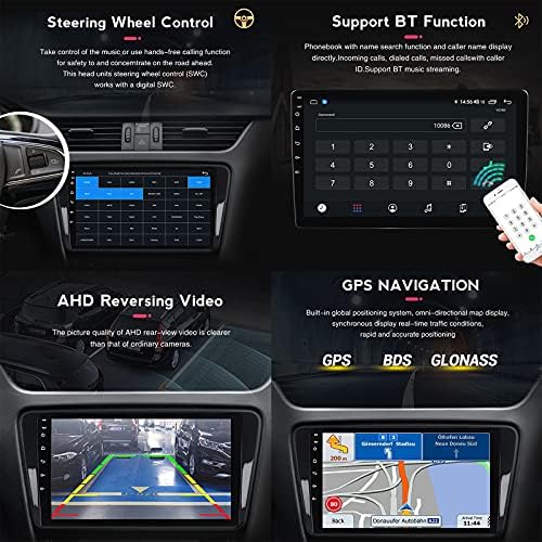 GGBLCS 9 VW Tiguan ıçin Çift Din Araba Stereo (Siyah), Bluetooth Dokunmatik Ekran Araba Radyo Destek Dikiz Kamera, AM/FM / RDS