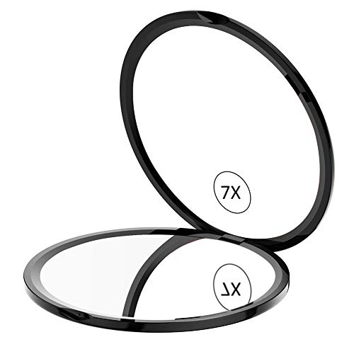 WEILY Kompakt makyaj aynası, cep El Aynalar için Seyahat ile Büyütme ve 1x Gerçek Görünüm Ayna Mini Yuvarlak Katlanabilir Taşınabilir