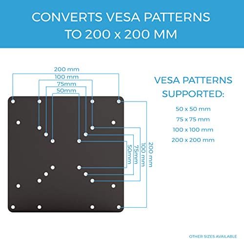 TV Montajları için HumanCentric VESA Montaj Adaptörü Plakası, 75x75 ve 100x100'ü 200x200 mm VESA Modellerine Dönüştürür, Donanım