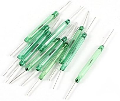 10 x cables redondos plateados verdes para tubo de vidrio sin interruptor de lengüeta 28 mm