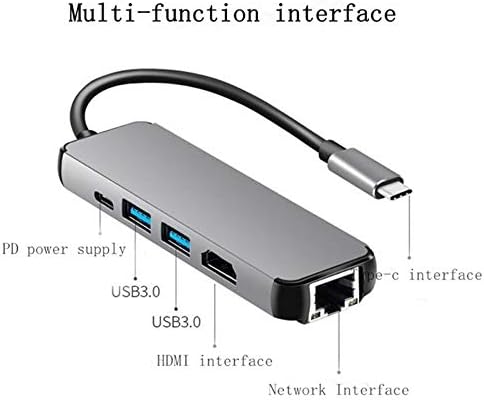 Mingxuanbh 6-in-1 Tip-c HDMI VGA Çift USB3. 0 PD Şarj Portu Adaptörü