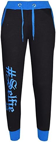 A2Z 4 Çocuklar Özçekim Jogger ıle Siyah ve Mavi Eşofman Hoodie Sweatpants Spor Casual Activewear Seti Kız Erkek Yaş 5-13