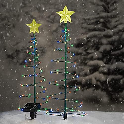 Açık dize ışıklar güneş metal LED Noel ağacı dekorasyon bahçe veranda güneş Noel ağacı ışık için