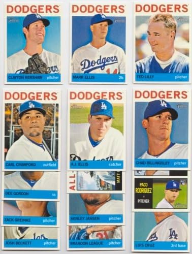 2013 Los Angeles Dodgers-Dört Farklı Dodgers Beyzbol Kartı Takımı Seti