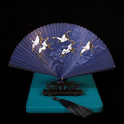 El Düzenlenen Katlanır Fanlar Çin Tarzı Klasik Tüm Bambu Katlanır Fan,Antik kadın Retro Hollow El Hayranları için Düğün Hediye