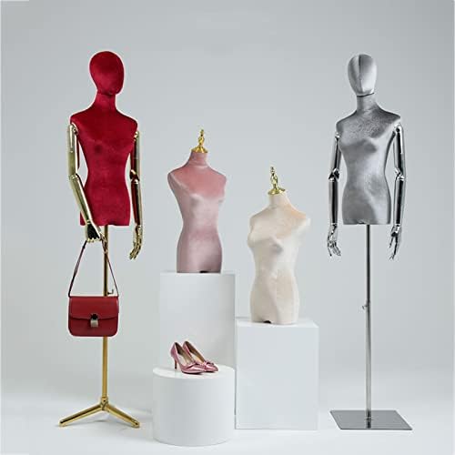 JIANFEI Kadın Manken Torso, İnce Fiber Yarım Vücut Kadın Elbise Formu ile Kafa, Tasarımcı Dikiş Giyim Sahne için geçerli, Dükkanı