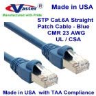 ABD'de üretilmiştir-5 Ft Korumalı Cat6a STP 10G Yüksek Performanslı Snagless UTP Ethernet Yama Kablosu (Mavi) - UL CSA CMR ve
