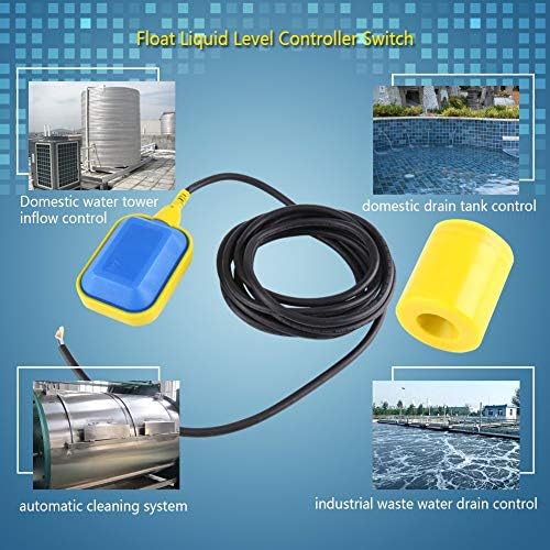 Kablo Tipi Şamandıra Anahtarı 6.23 ft (12.14 ft) Kablo Sıvı Sıvı Su Seviye Kontrol Sensörü, Septik Sistem, Karter Pompası, Su