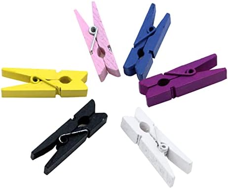 BENİM MİRONEY 30 Pcs Renkli Ahşap Clothespins Mini Clothespins Ahşap Giysi Pimleri Küçük Resim Klipler Dekoratif Ahşap Klipler