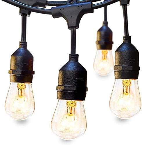 Fortunewill LED Ticari Sınıf Su Geçirmez Dış Mekan Dize Işıkları - Hava Koşullarına Dayanıklı Asma Edison Vintage Filament Ampuller