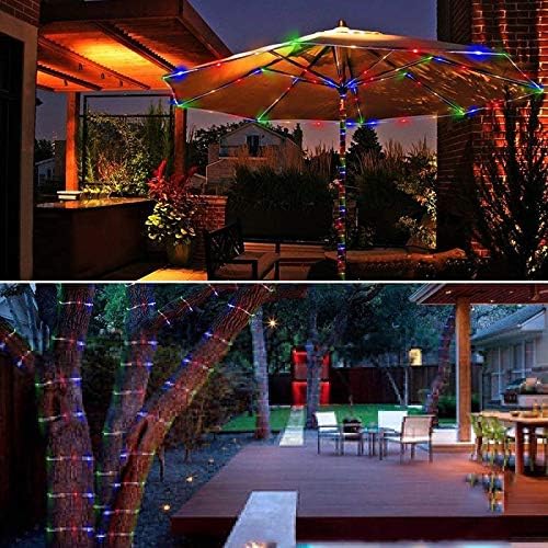 LRXDL 10 M güneş Led dize tüp peri ışık Garland dış aydınlatma dize ağacı ışık Noel festivali parti bahçe çit dekor için (Renk: